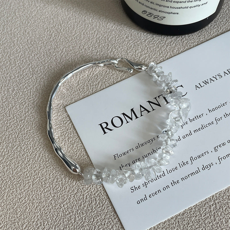 S925 Silver and White Crystal Bracelet
