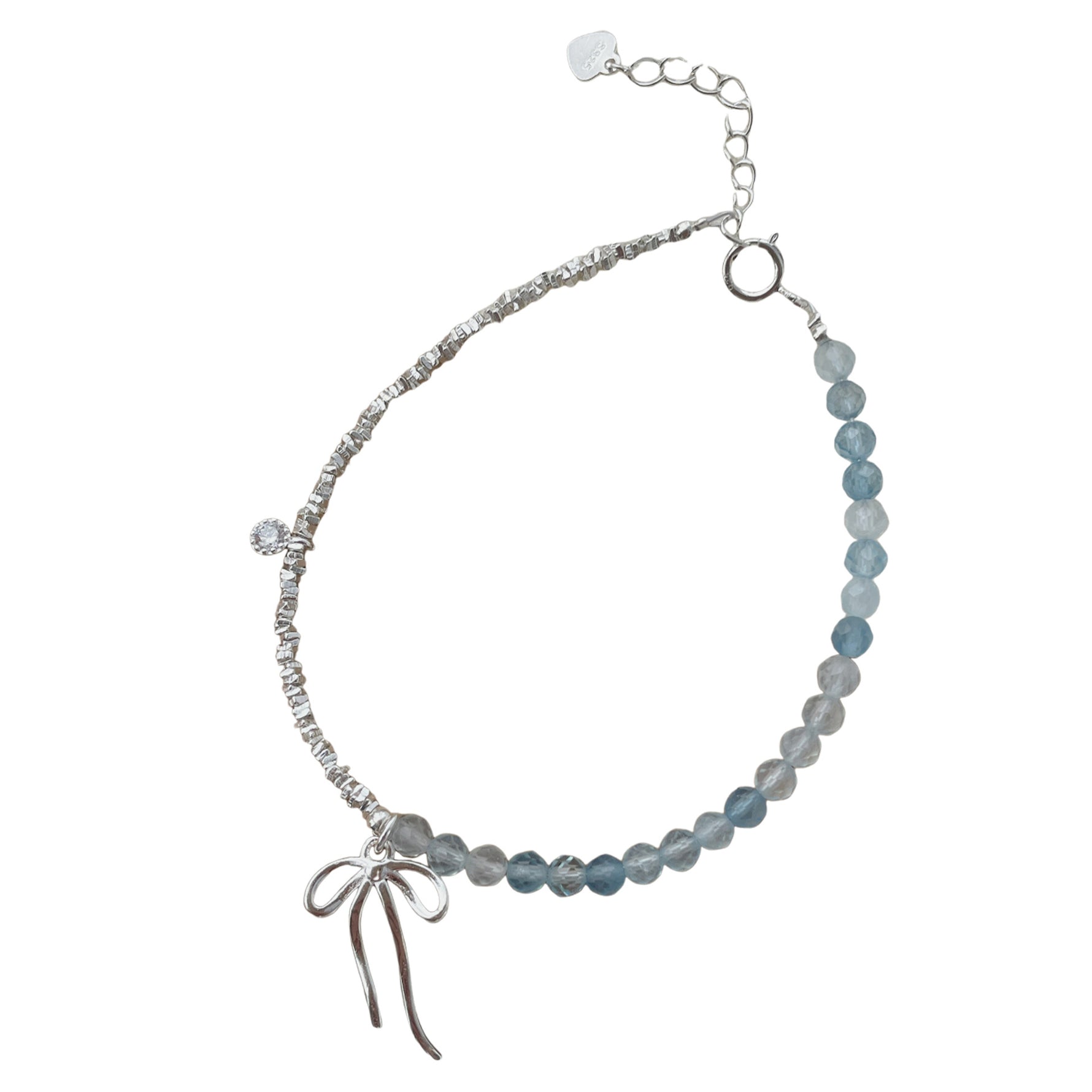 S925 Silver Aquamarine Bracelet