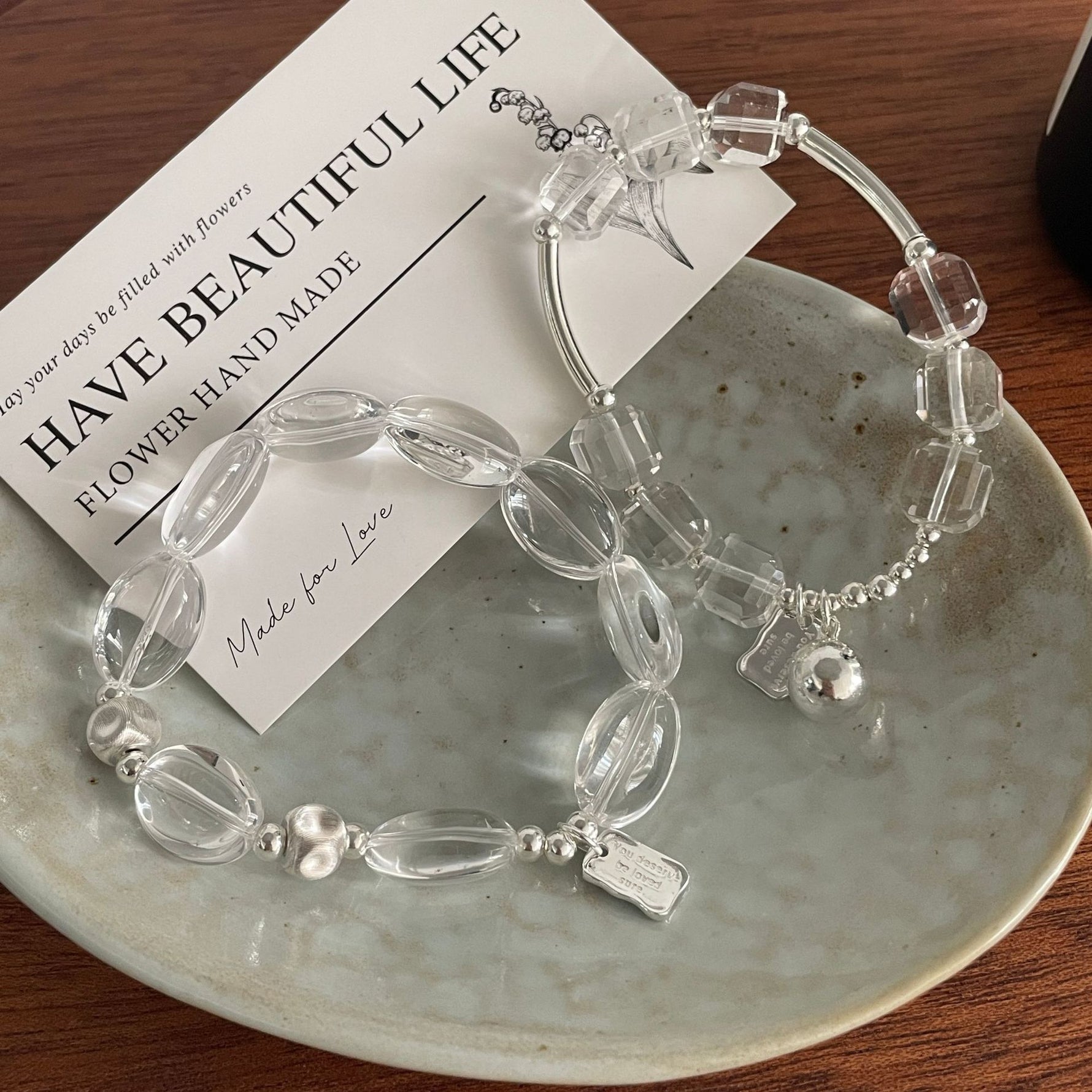 S925 Sterling Silver and White Crystal Bracelet