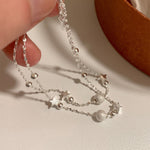 S925 Sterling Silver Double-Layer Star Bracelet