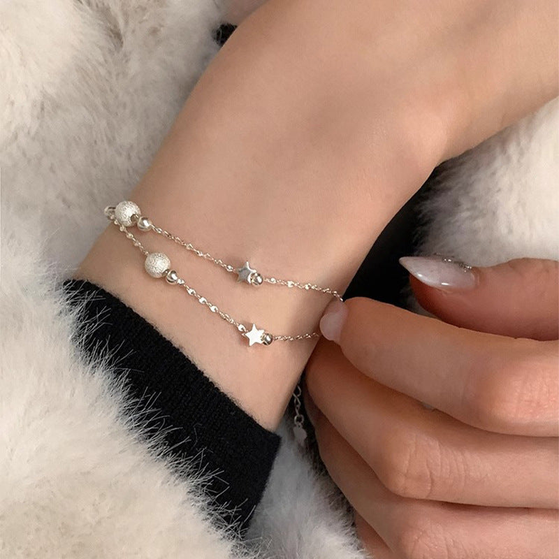 S925 Sterling Silver Double-Layer Star Bracelet