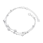 S925 Sterling Silver Double-Layer Star Bracelet
