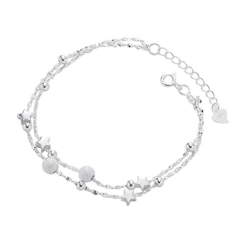 S925 Sterling Silver Double-Layer Star Bracelet
