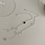 S925 Sterling Silver Round Black Agate Bracelet