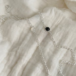 S925 Sterling Silver Round Black Agate Bracelet