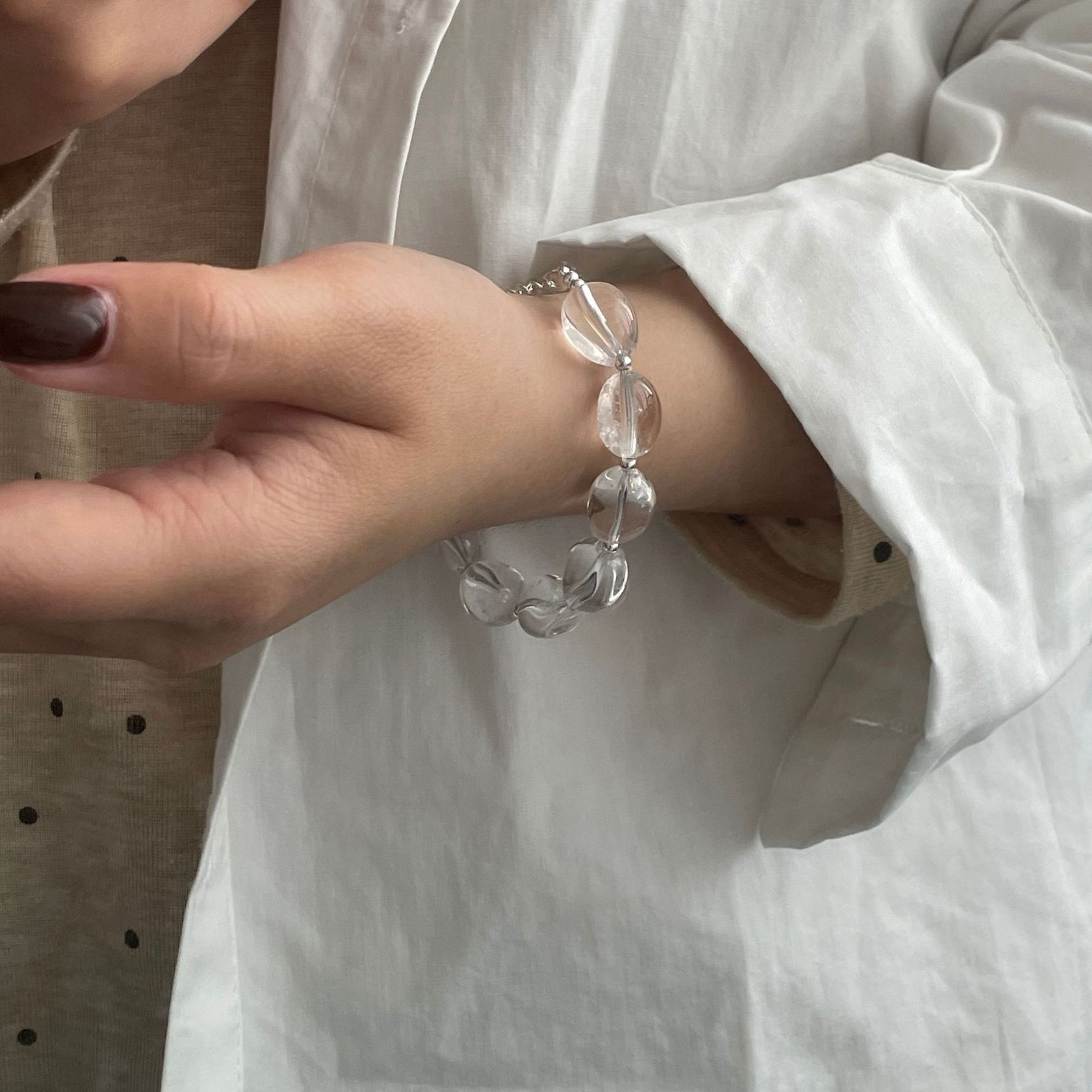 S925 Sterling Silver and White Crystal Bracelet