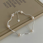 S925 Sterling Silver and Natural Freshwater Pearl Bracelet