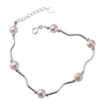 S925 Sterling Silver and Natural Freshwater Pearl Bracelet