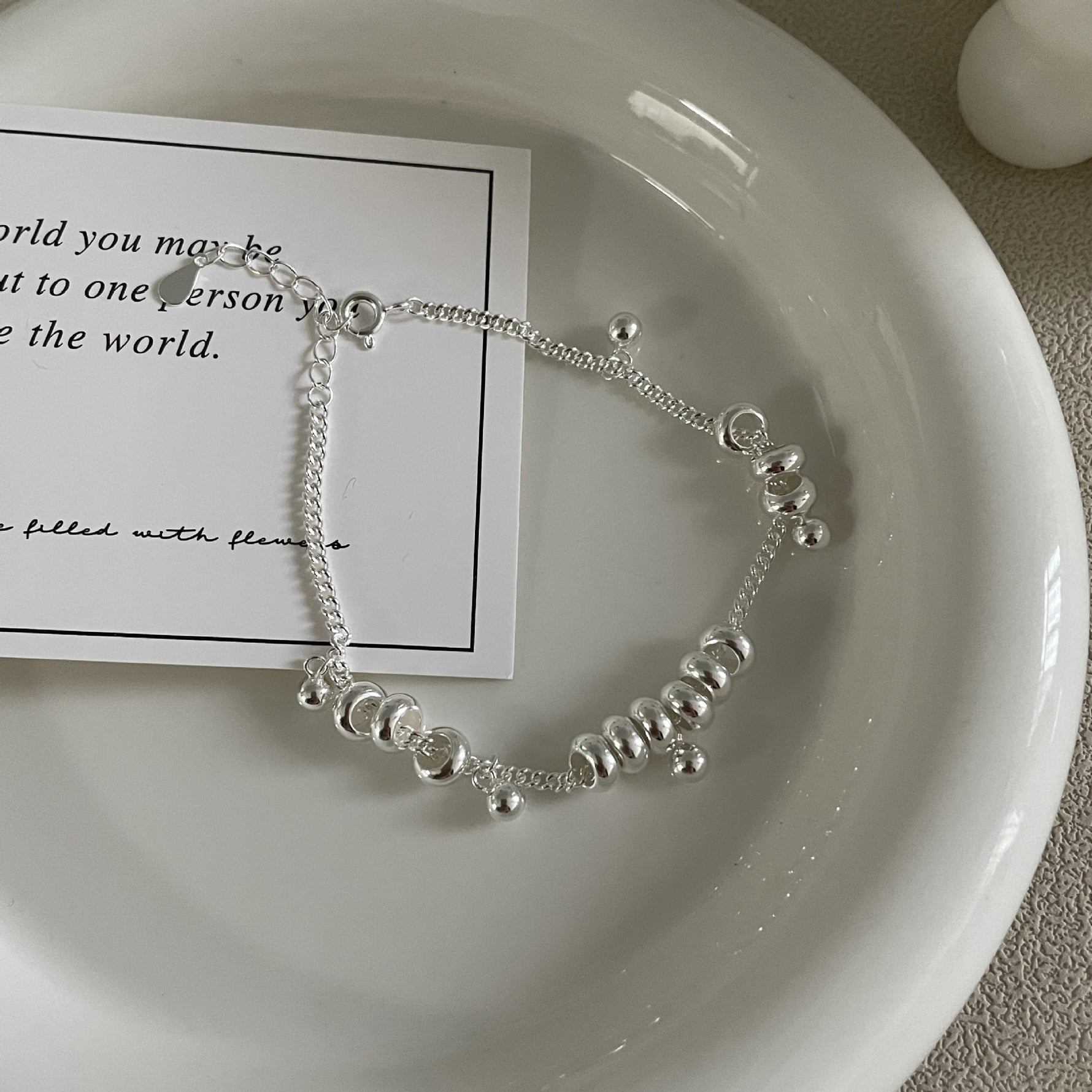 S925 Sterling Silver Bead Bracelet