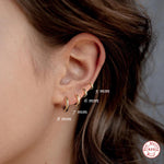 S925 Sterling Silver Geometric Hoop Earrings