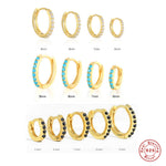 925 Sterling Silver & Zircon Hoop Earrings (men and women)