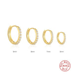 925 Sterling Silver & Zircon Hoop Earrings (men and women)