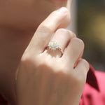 S925 Silver Moissanite Adjustable Ring