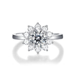 S925 Silver Moissanite Adjustable Ring