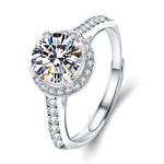 925 Sterling Silver Four-Prong Moissanite Ring