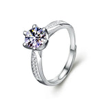 925 Sterling Silver Six-Prong Moissanite Ring