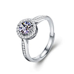 S925 Sterling Silver Moissanite Round Bag Princess Ring