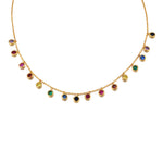 S925 Sterling Silver Colorful Round Zircon Necklace