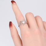 S925 Sterling Silver Ring with Zircon Inlay