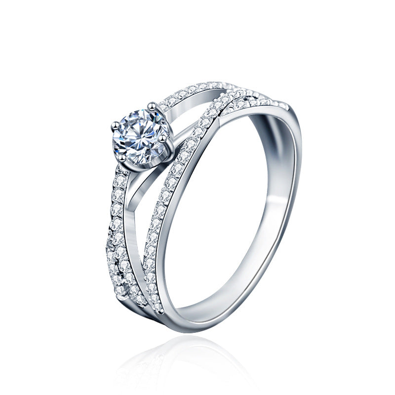 925 Sterling Silver Moissanite Three Lives Three Worlds Ring