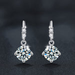 925 sterling silver tassel moissanite earrings