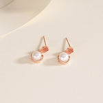 S925 Sterling Silver Vintage Freshwater  Flower Stud Earrings