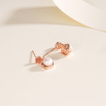 S925 Sterling Silver Vintage Freshwater  Flower Stud Earrings