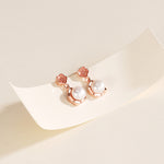 S925 Sterling Silver Vintage Freshwater  Flower Stud Earrings