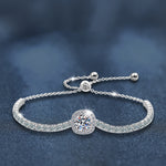 925 Sterling Silver Moissanite Square Bag Bracelet