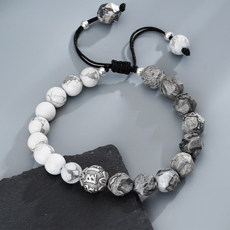 999 Pure Silver Mantra Beads Bracelet, Premium Stylish Men’s Wristband