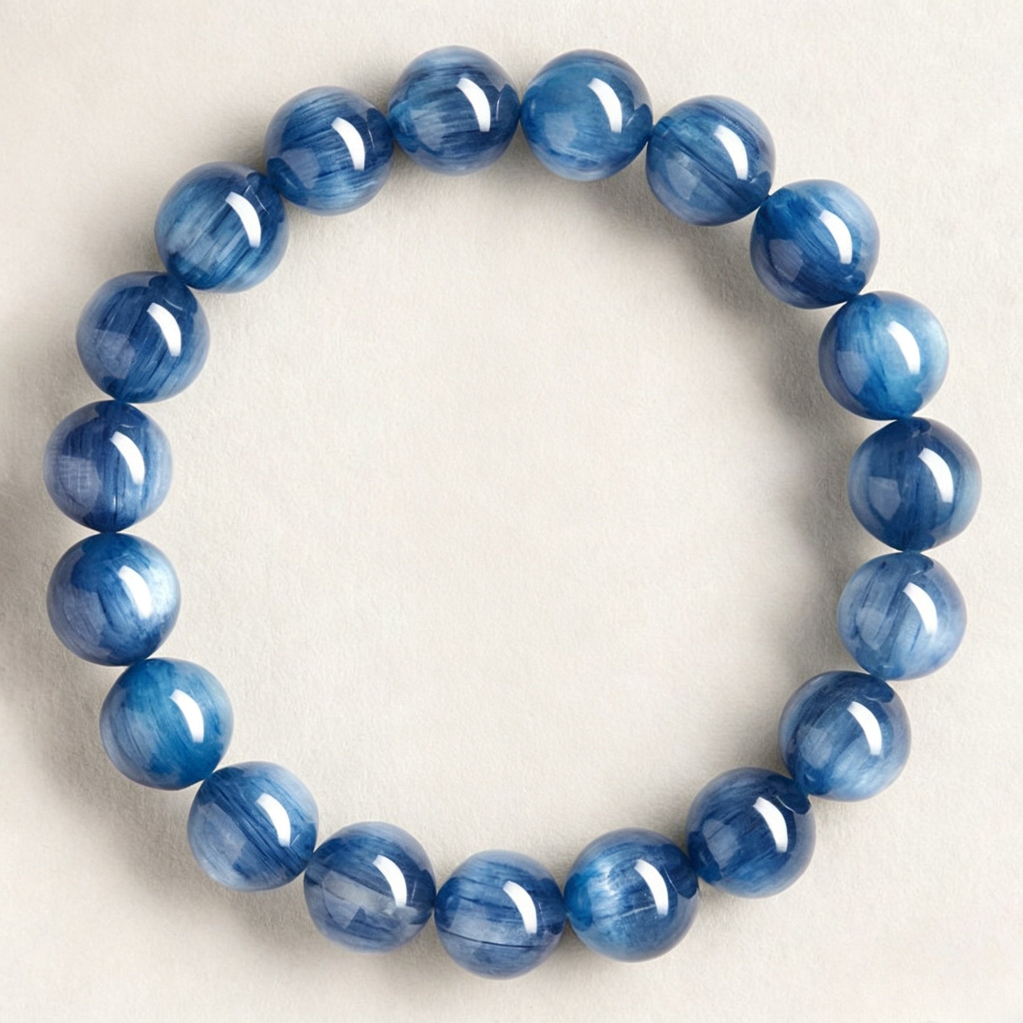 Natural Crystal Bracelet, Cat's Eye Kyanite Jade-like Bracelet