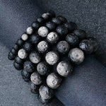 Natural Obsidian and Silver Sheen Obsidian Bracelet