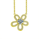 S925 Sterling Silver Moissanite Sunflower Necklace
