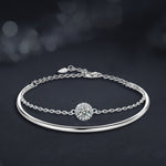 S925 silver moissanite stacked bracelet