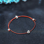 925 Sterling Silver Moissanite Red String Bracelet