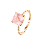 S925 Sterling Silver Gold-Plated Multi-Colored Natural Gemstone Ring