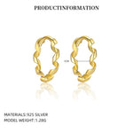 S925 Sterling Silver Round Hoop Earrings(A pair)