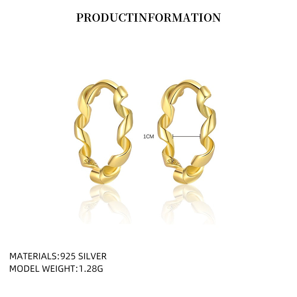 S925 Sterling Silver Round Hoop Earrings(A pair)