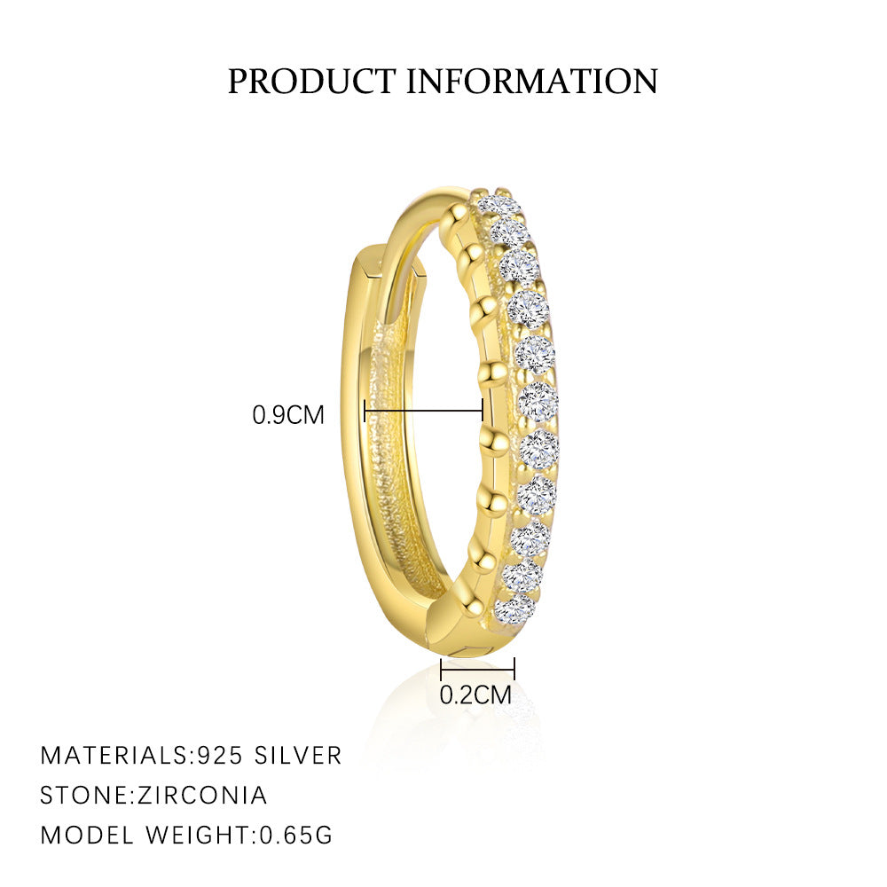 S925 Sterling Silver Zircon Stud Earrings(Single unit)