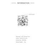 S925 sterling silver geometric square zircon earrings