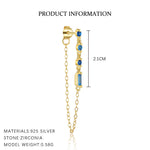 S925 Sterling Silver Blue Zircon Stud Earring Set(Single unit)