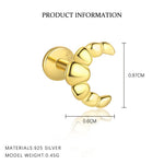 S925 Sterling Silver Flat-Back Zircon Stud Earrings(Single unit)