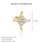 S925 Sterling Silver Geometric Zircon Stud Earrings