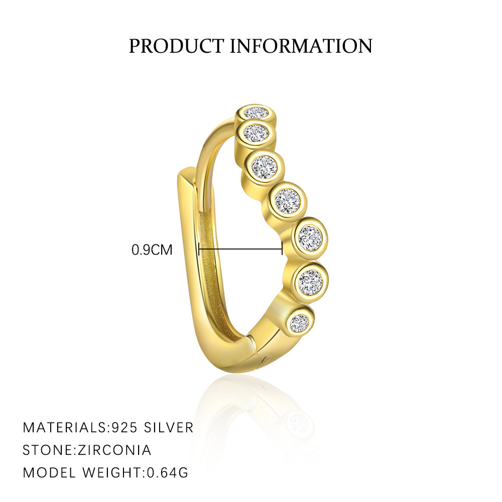 S925 Sterling Silver Earrings with High-Sparkle Zirconia(Single unit)