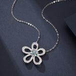 S925 Sterling Silver Moissanite Sunflower Necklace