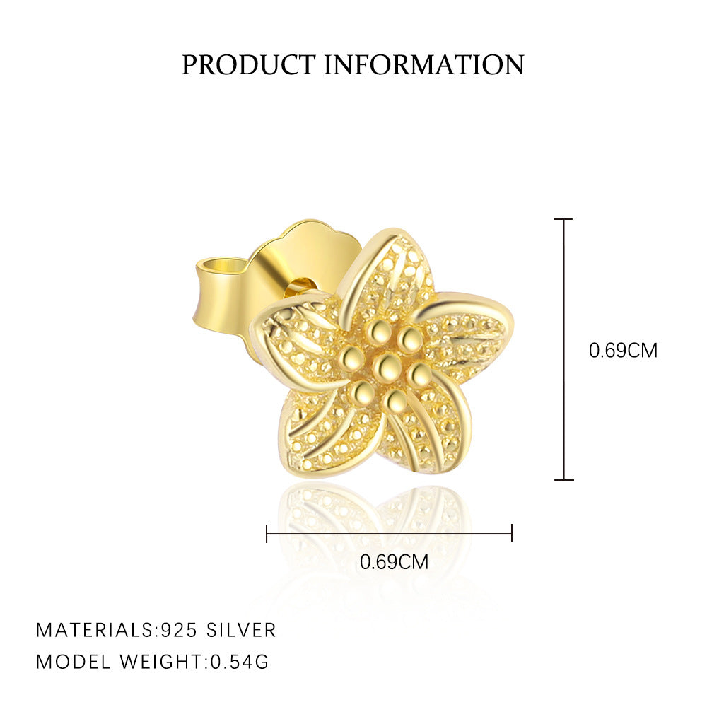 S925 sterling silver stud earrings with cubic zirconia(Single unit)