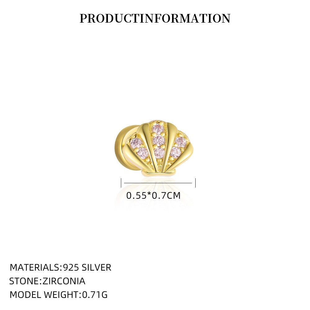 S925 Sterling Silver Zircon Stud Earrings(Single unit)