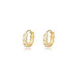 S925 Sterling Silver Zircon Hoop Earrings