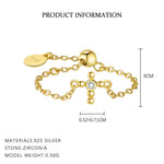 S925 Sterling Silver Chain Ring with Zirconia