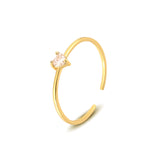 S925 Sterling Silver Heart-Shaped Colorful Zircon Ring